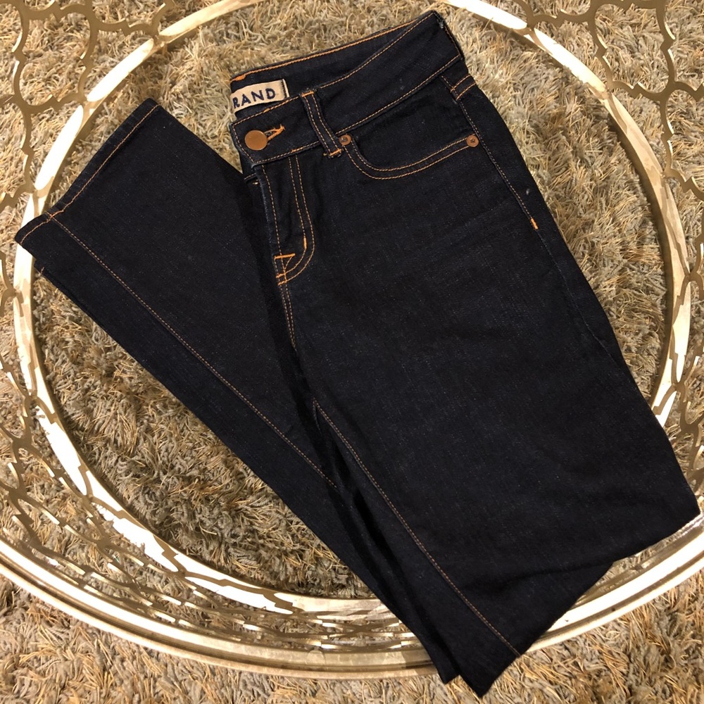 J Brand - Deep blue w brown trim.  Like new.